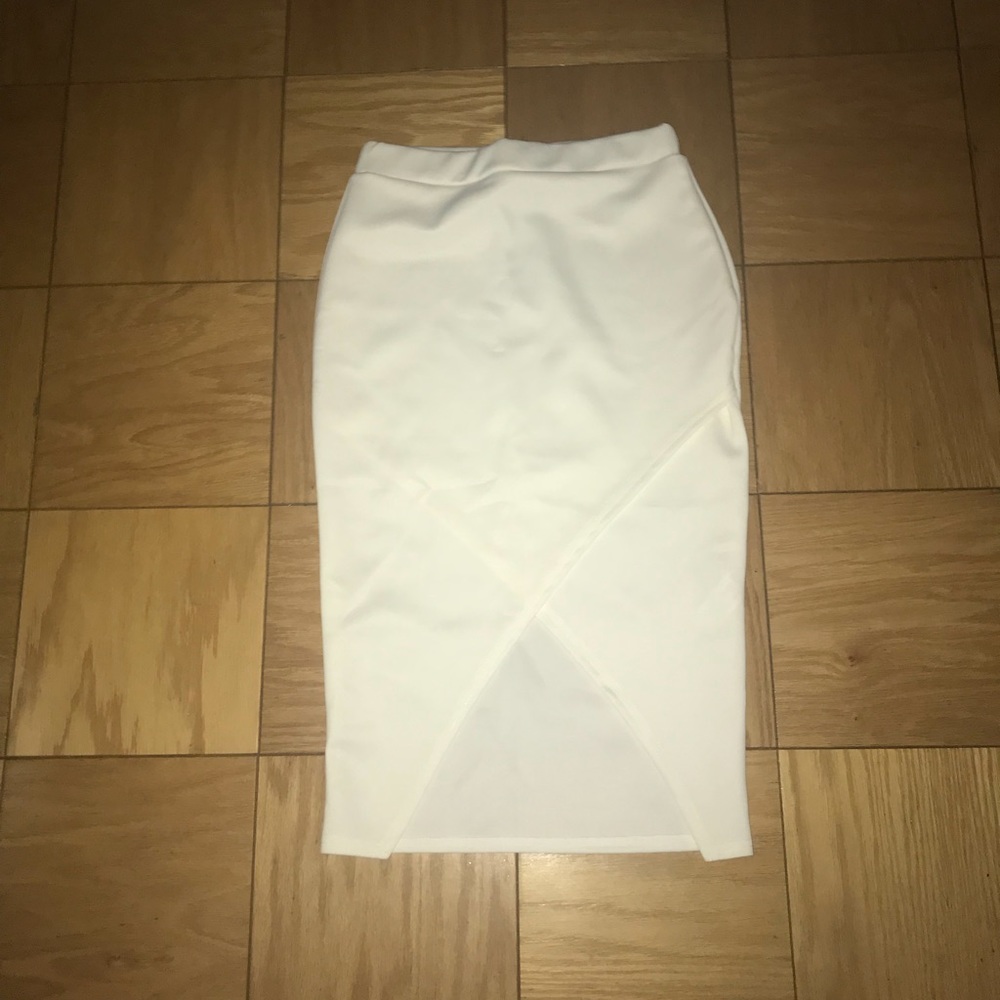 White Asymmetrical Skirt